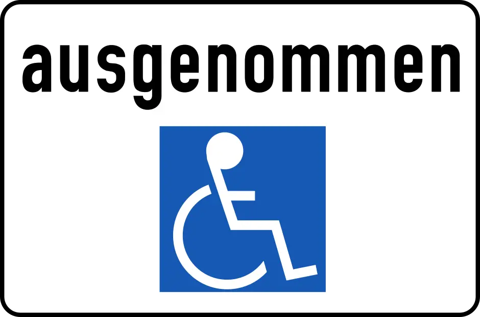 Austria except wheelchair users sign
