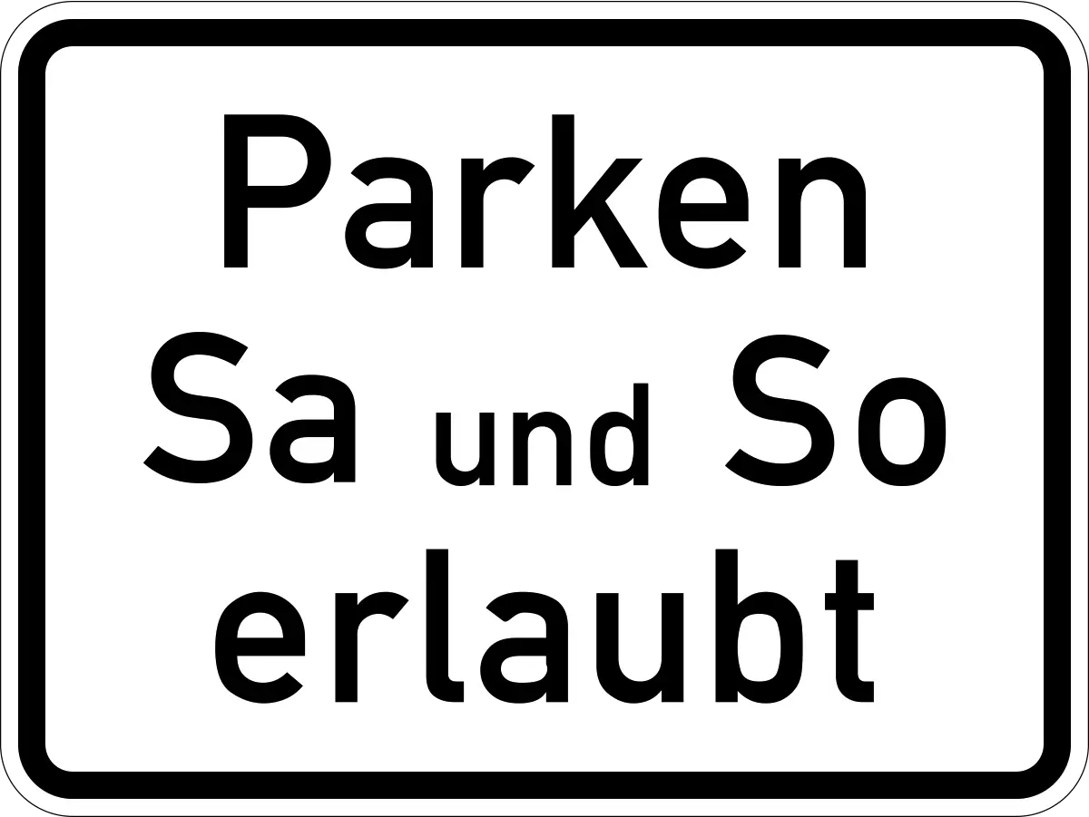 Parking allowed at weekdays
