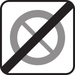 End of restricted parking zone sign