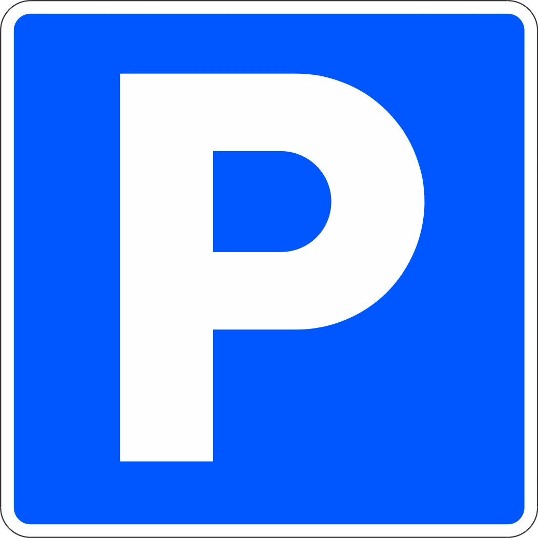 Parking zone (blue P) sign