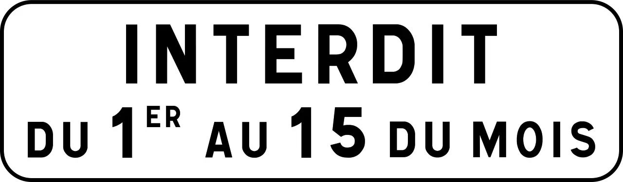 Parking restrictions sign - INTERDIT