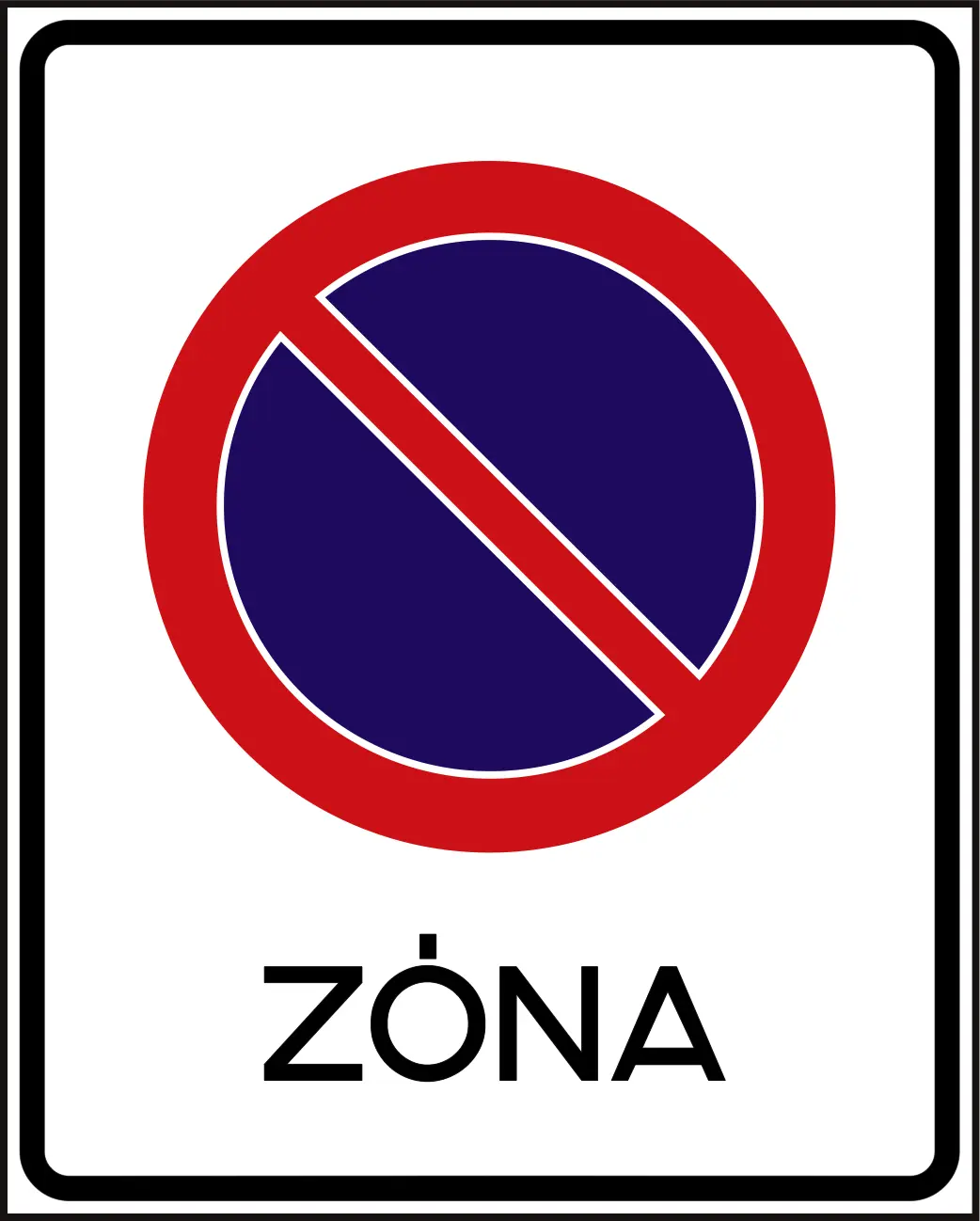 No parking zone ZONA sign