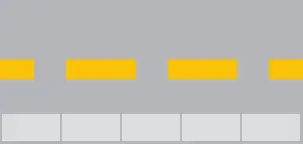 Broken yellow line curb marking