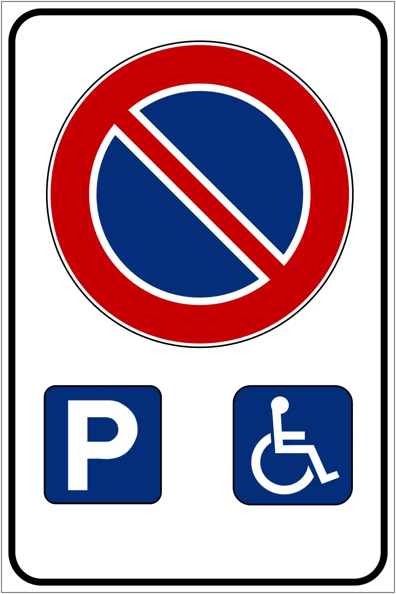 No stopping unless blue badge holder sign