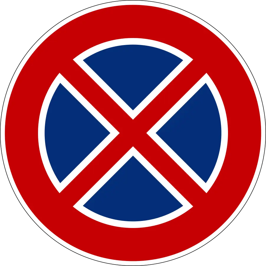 No stopping sign - red circle with X
