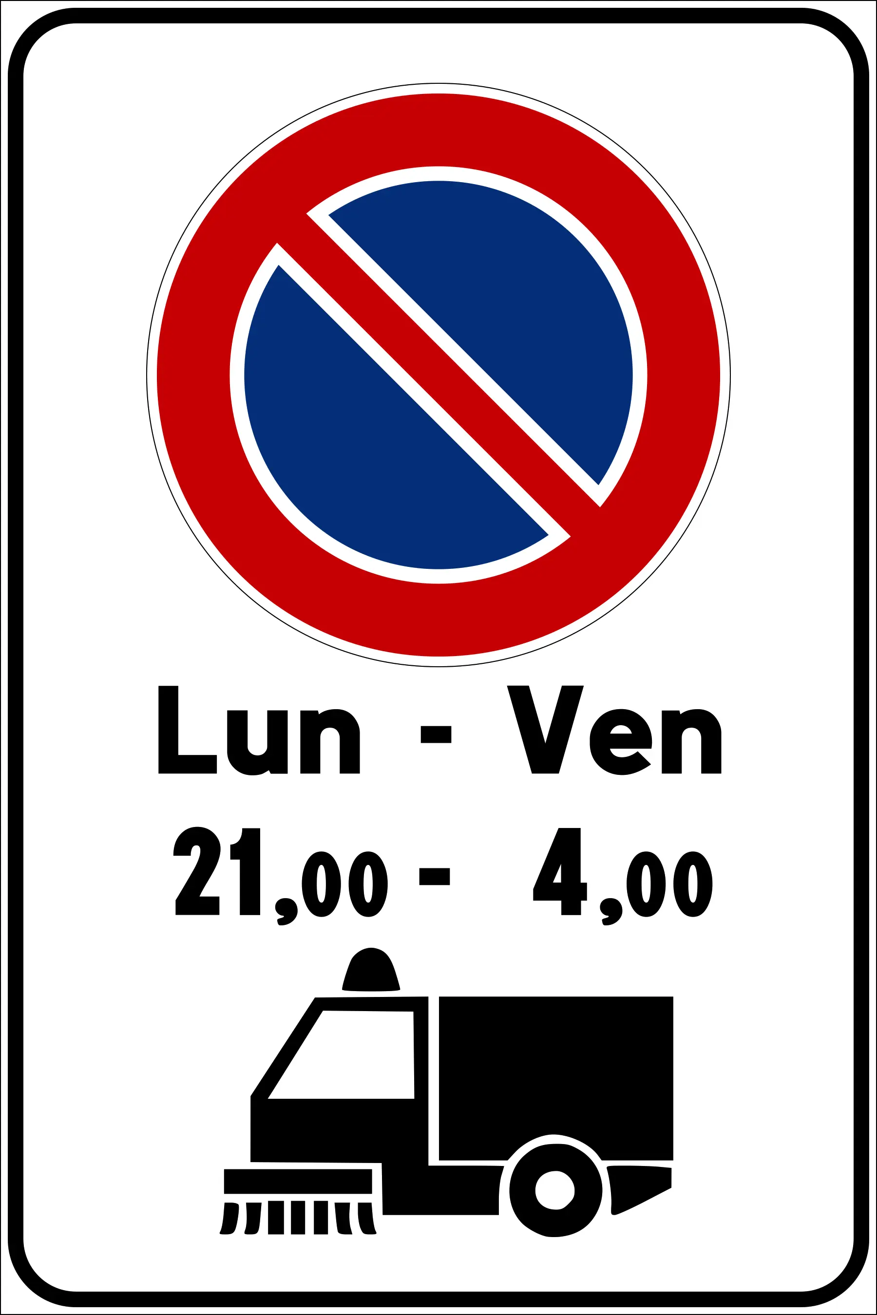 No parking during road cleaning sign