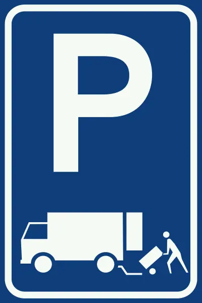 Loading and unloading parking area sign