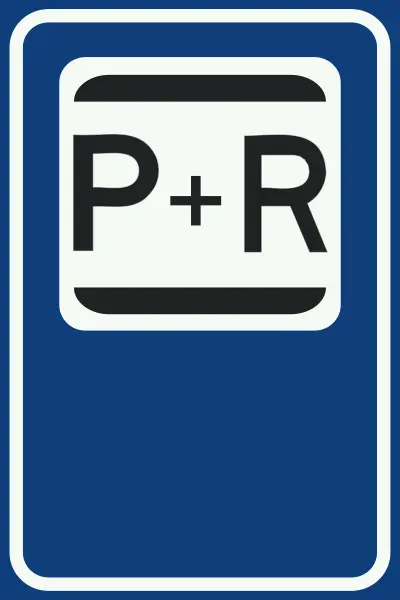 Park and ride facility sign (P+R)