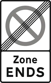 Zone ends sign